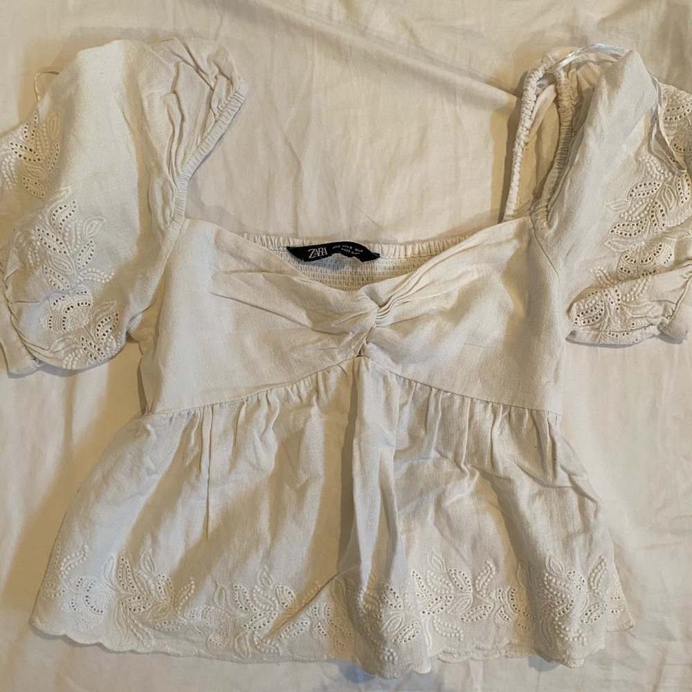Zara White Blouse